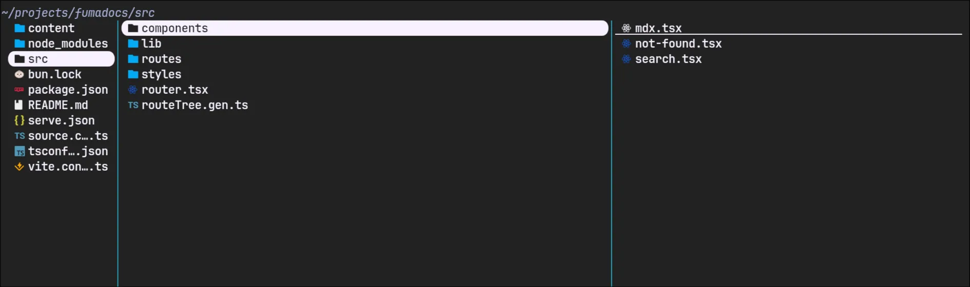 a screenshot of yazi showing a directory